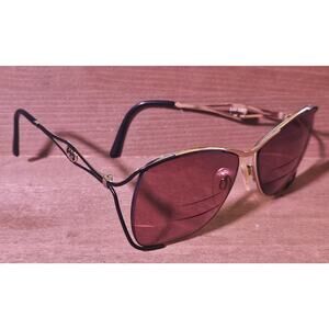 Gucci GG 2207 Sunglasses Frames Black Gold Italy 57-14-130 Designer Eyewear Case